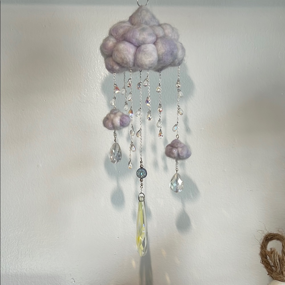 Handmade Cloud Mobile with Crystals